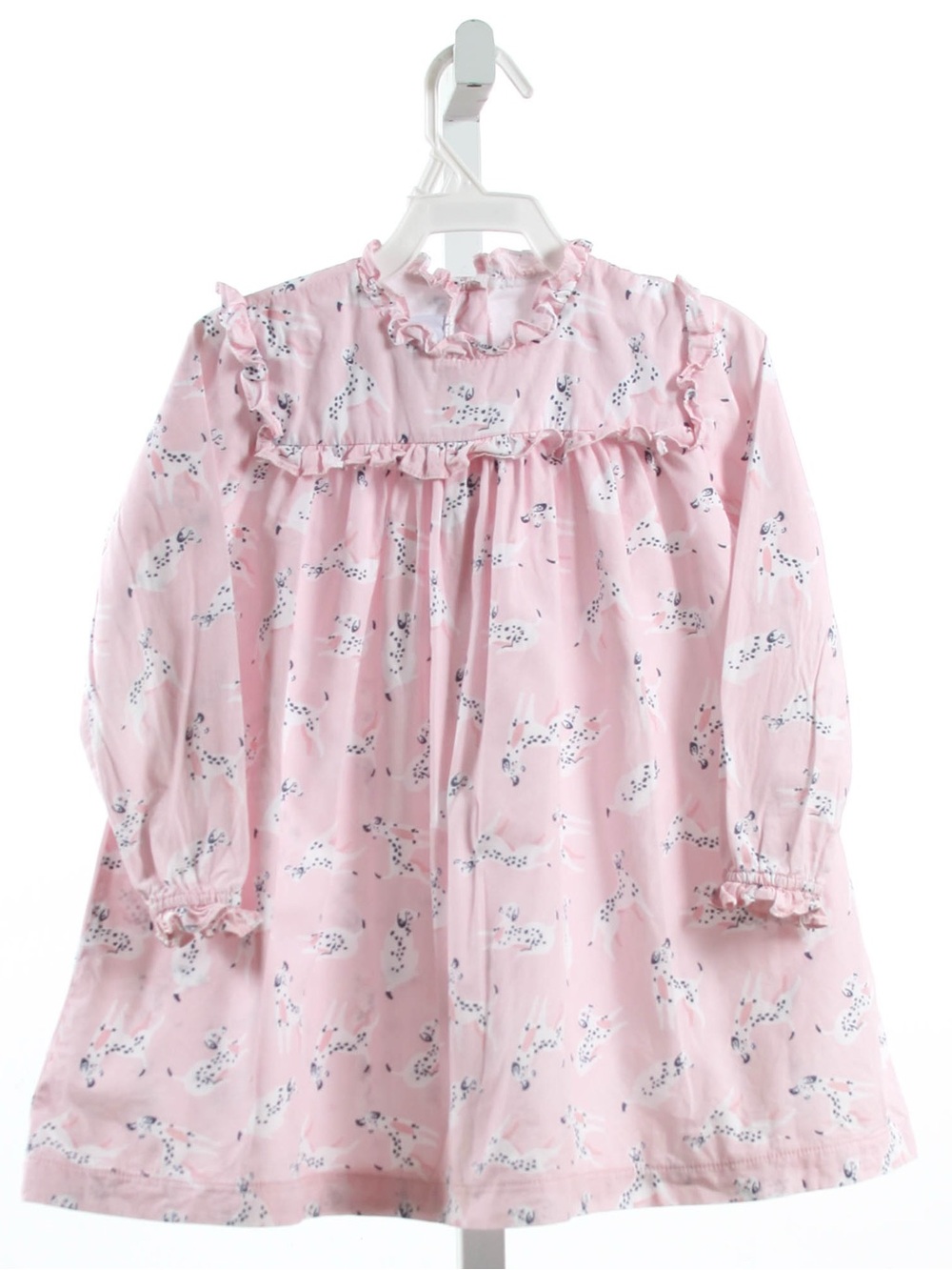 James & Lottie Light Pink Cotton ruffle long sleeve dog print top 5